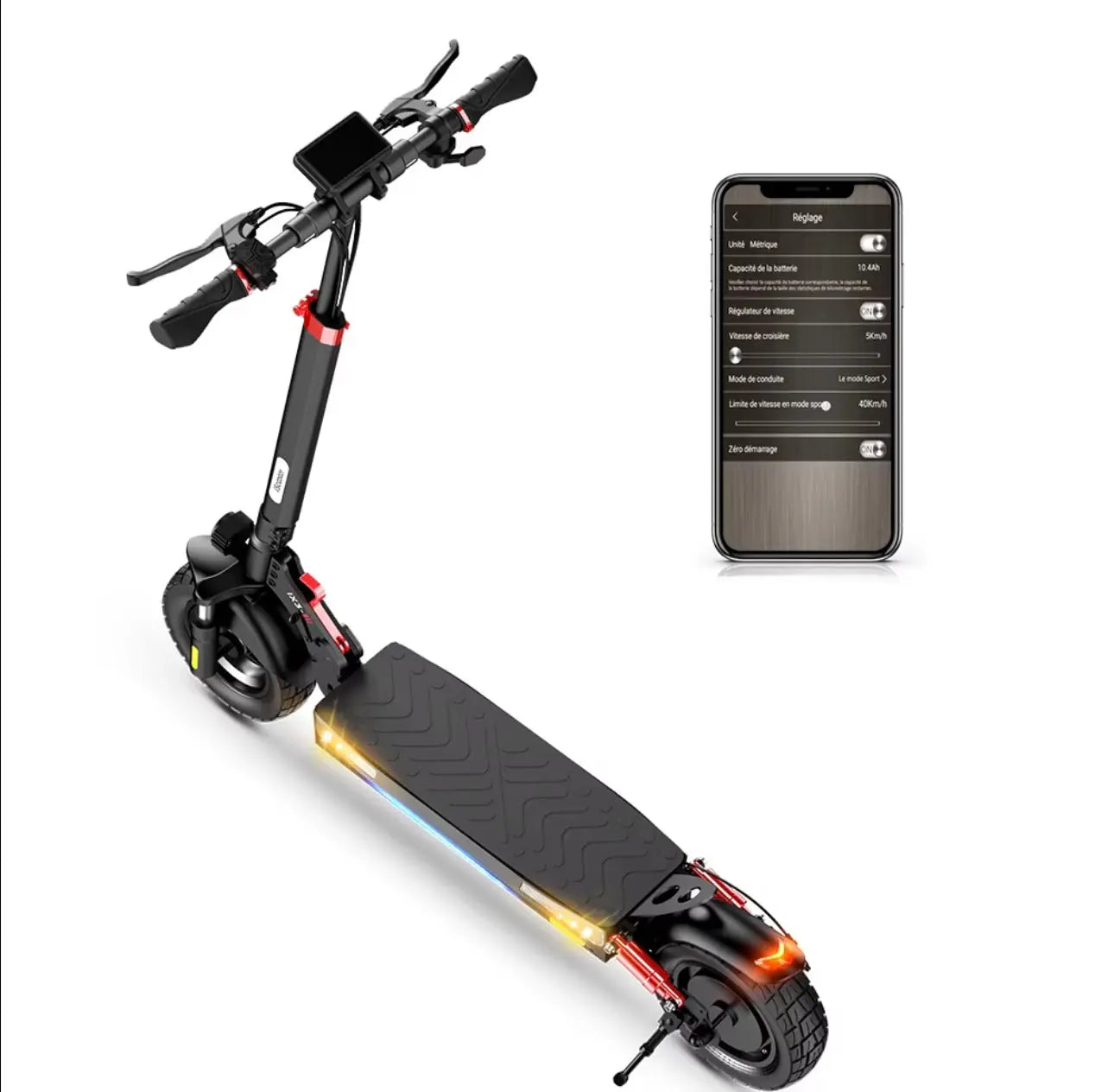 iScooter iX3 800W Scooter électrique puissant 40KM Autonomie 10 pouces de pneu hors route Scooter électrique 10Ah 40KM/H Scooter pour adultes - Soldes-ShopOnline