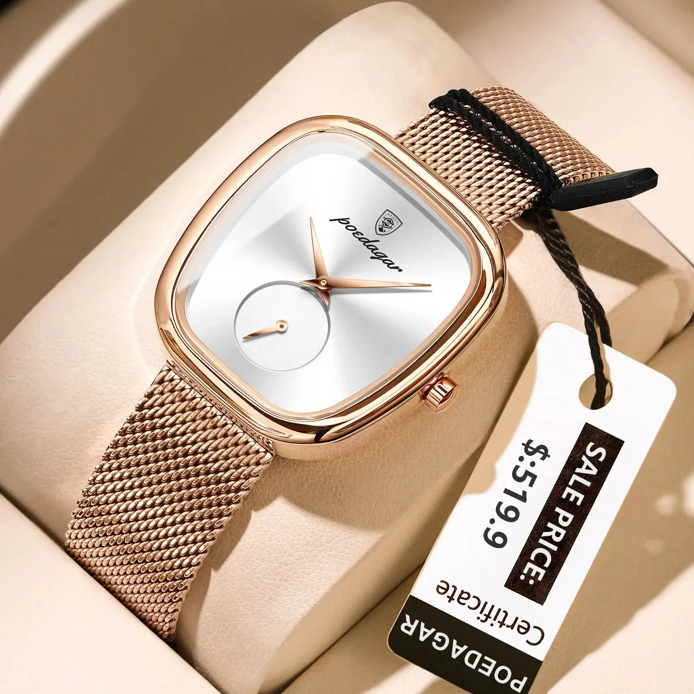 POEDAGAR Montres de Luxe Femme avec bracelet disgn chic classe Filles Femmes idée de cadeau à Prix Discount - Soldes-ShopOnline