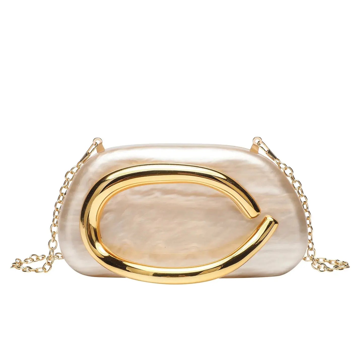 Sac d'embrayage de luxe en acrylique avec fermeture en métal doré Sac à bandoulière de mariage pour femmes Sac à main à bandoulière de soirée élégant chics - Soldes-ShopOnline