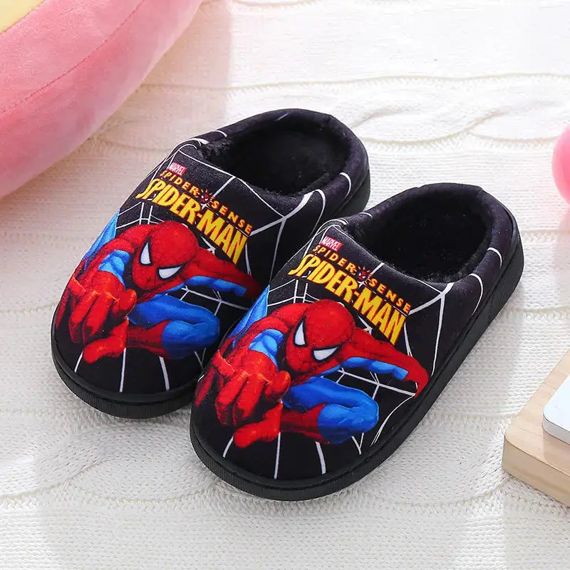 Disney Garçons Filles Cartoon Spider Man Enfants Pantoufles en coton Tout-petit Hiver Chaud Princesse Femmes Hommes Intérieur Chambre à coucher Maison Chaussures - Soldes-ShopOnline