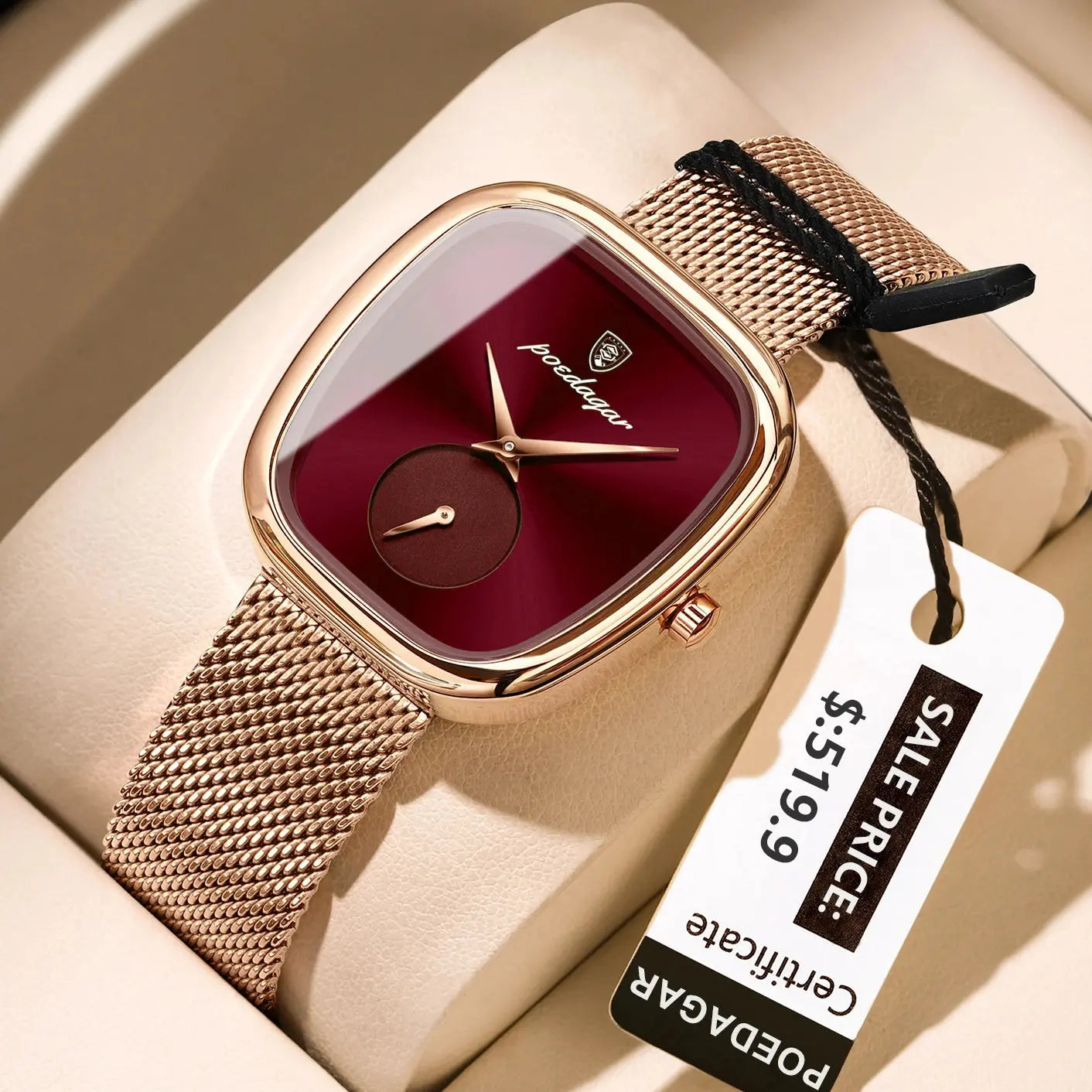 POEDAGAR Montres de Luxe Femme avec bracelet disgn chic classe Filles Femmes idée de cadeau à Prix Discount - Soldes-ShopOnline