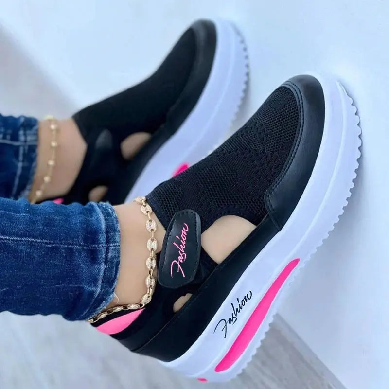 Red Sneakers Women Shoes Woman Tennis Shoes Canvas Shoe Female Casual Shoes Ladies Sport Shoes Platform Sneaker Hollow Out Shoes Soldes-ShopOnline