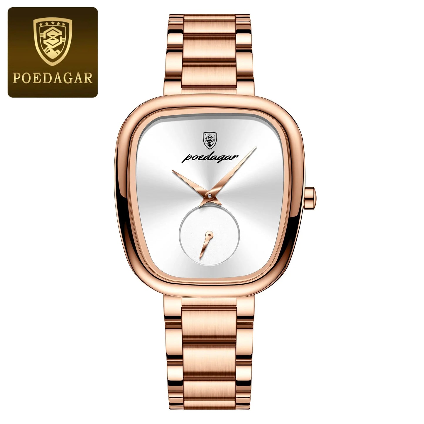 POEDAGAR Montre de luxe pour femme Montre à quartz étanche en acier inoxydable pour dames Montres pour femmes de haute qualité Horloge féminine élégante - Soldes-ShopOnline