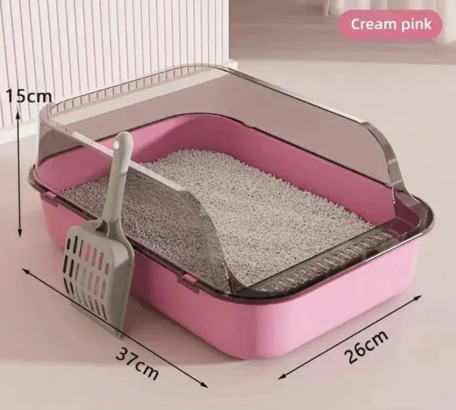 Kitty Sandbox Boîte à Litière pour Chat Semi-fermé Plateau pour Chat anti-éclaboussures Toilettes pour chats Nettoyage Bassin Fournitures Toilette pour animaux de compagnie Plateau pour chaton Casserole - Soldes-ShopOnline