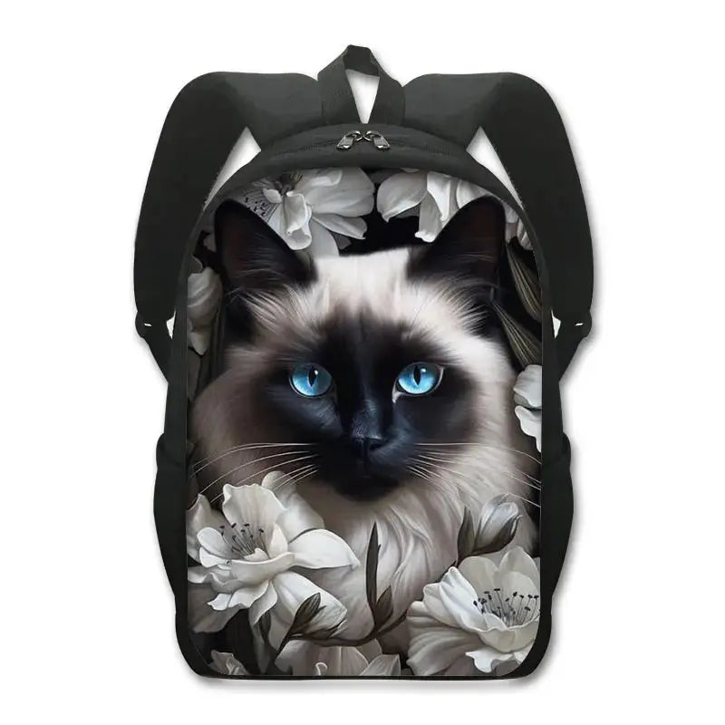Sac à dos de chat mignon Chat persan/siamois Sacs d'école pour enfants pour adolescents Sacs à dos pour ordinateur portable de chat britannique écossais Sac à dos de livre de chaton - Soldes-ShopOnline