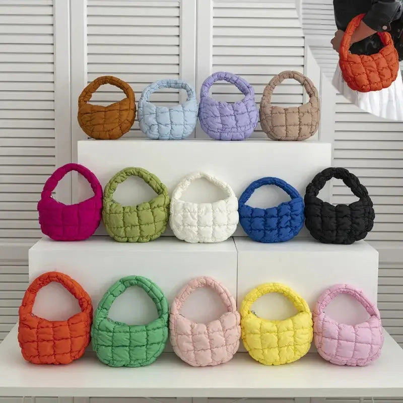 Sacs à bandoulière matelassés à la mode pour femmes Sac à main Mini nuage Sacs plissés Puffer Dumpling Bag Fourre-tout de luxe pour filles - Soldes-ShopOnline