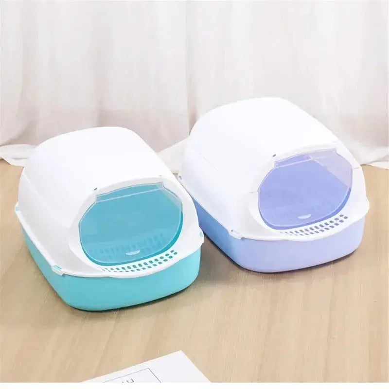 Kitty Sandbox Boîte à Litière pour Chat Semi-fermé Plateau pour Chat anti-éclaboussures Toilettes pour chats Nettoyage Bassin Fournitures Toilette pour animaux de compagnie Plateau pour chaton Casserole - Soldes-ShopOnline