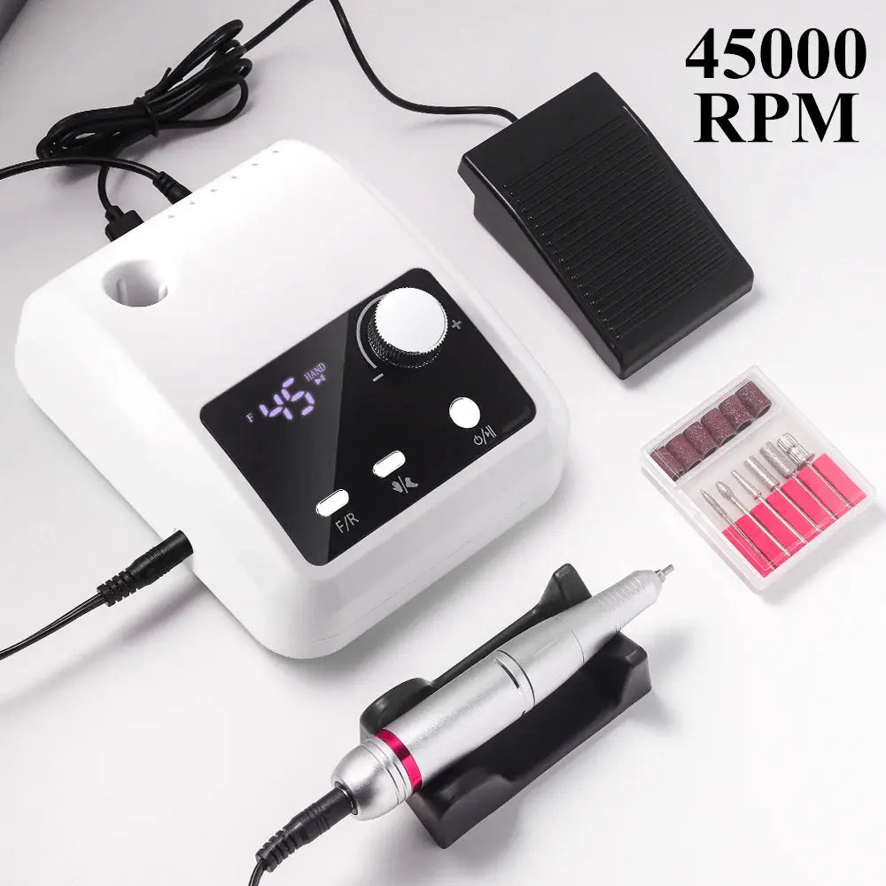 Nouveau 45000RPM Coupeurs de machine de perçage d’ongles Lime de ponceuse à ongles électrique professionnelle pour le polissage des ongles en gel pour le salon de manucure à domicile - Soldes-ShopOnline