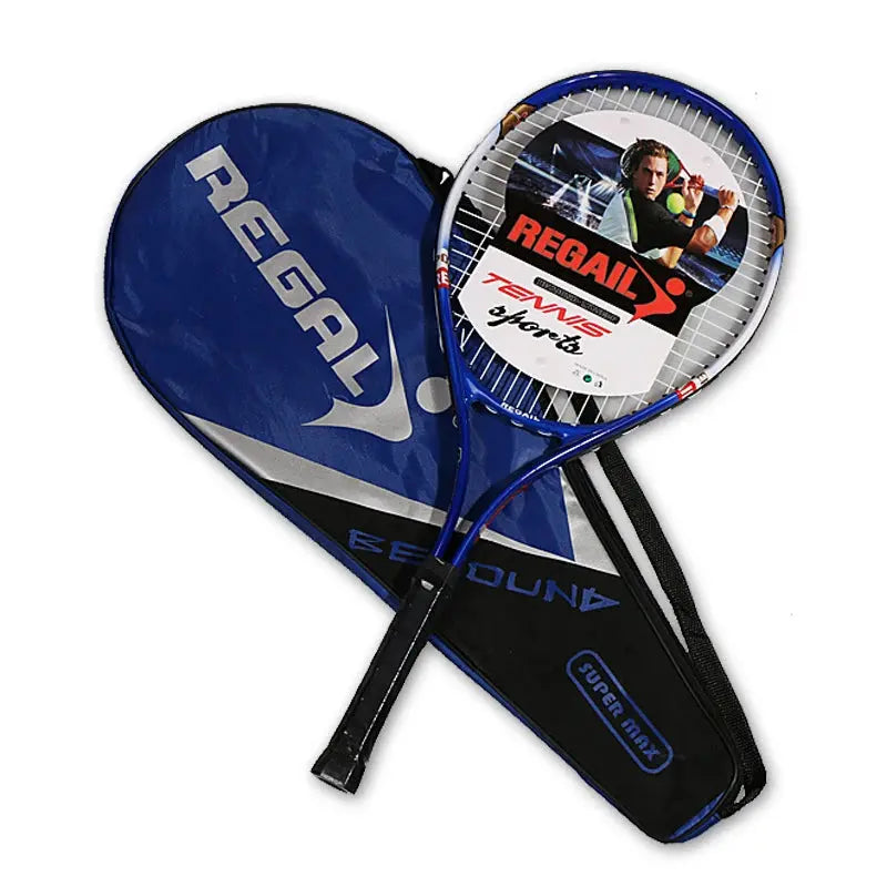Raquette de tennis pour adultes 27 pouces Raquette de force Bleu et Rouge adolescents hommes femmes haute élasticité Entraînement Professionnel - Soldes-ShopOnline
