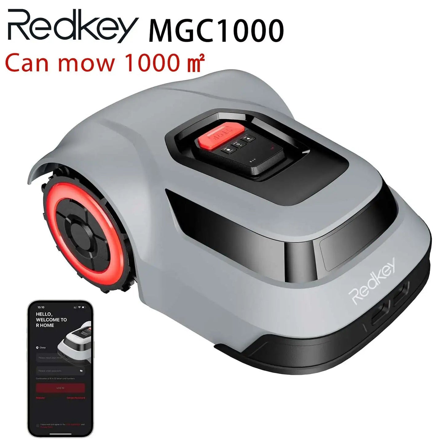 Tondeuse à gazon robotique C-TOF Redkey MGC800 MGC1000 Robot tondeuse à gazon Détection de rupture de câble Escalade 45% Contrôle de l'application Coupe automatique tondeuse à gazon intelligente High-tech Soldes-ShopOnline