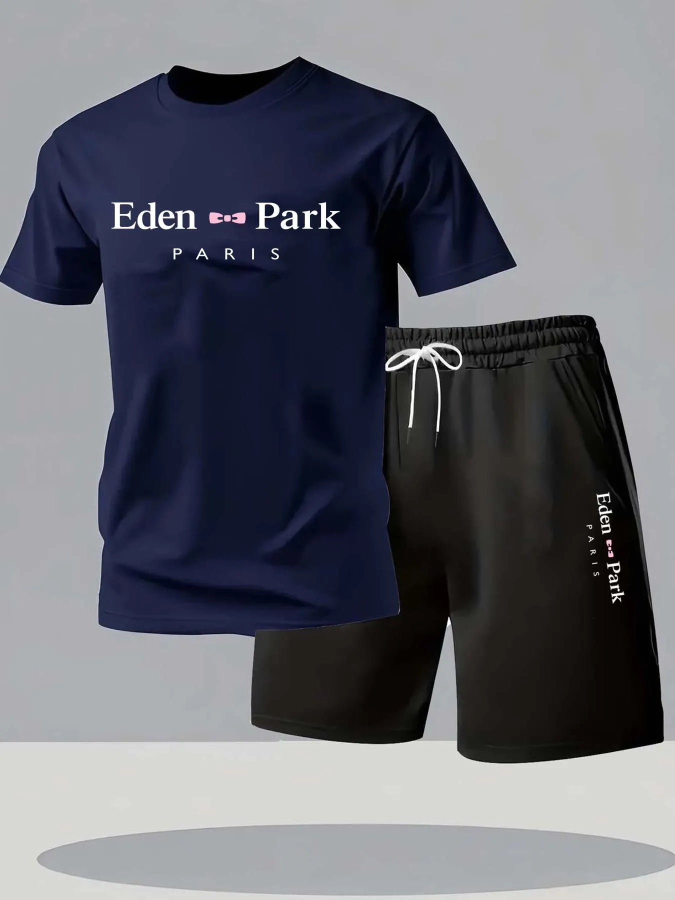 T-shirt MEN HOMMES Ensemble de T-shirt décontracté ample tendance d’été Hommes Femmes Lettre parisienne Imprimé col rond Manches courtes Confortable Tenue assortie Soldes-ShopOnline