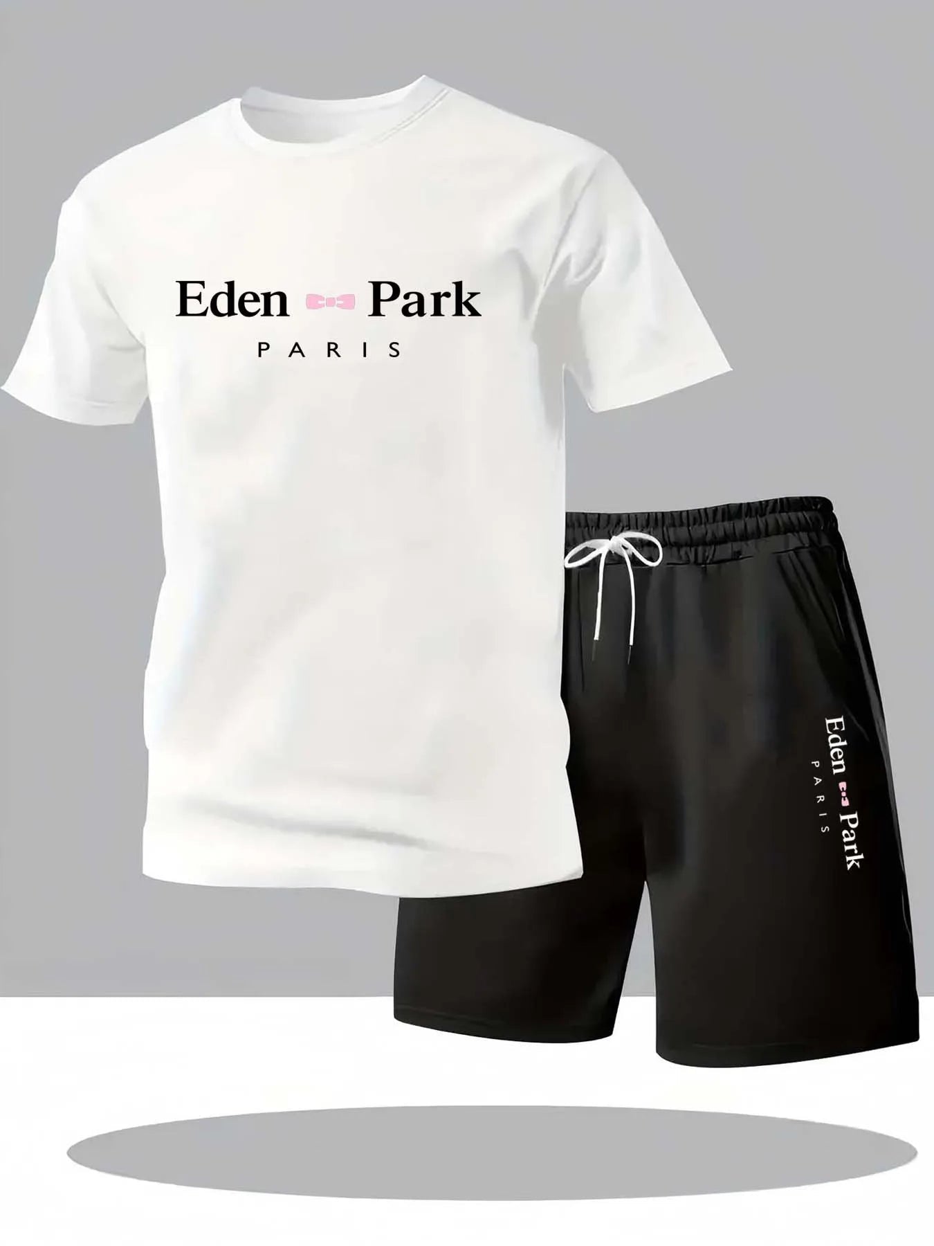 T-shirt MEN HOMMES Ensemble de T-shirt décontracté ample tendance d’été Hommes Femmes Lettre parisienne Imprimé col rond Manches courtes Confortable Tenue assortie Soldes-ShopOnline