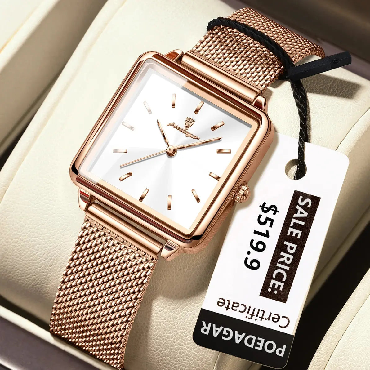 POEDAGAR Montre de mode pour dames Montre élégante carrée étanche pour femme Montres à quartz en acier inoxydable pour femmes féminin idée de cadeau à Prix Discount - Soldes-ShopOnline