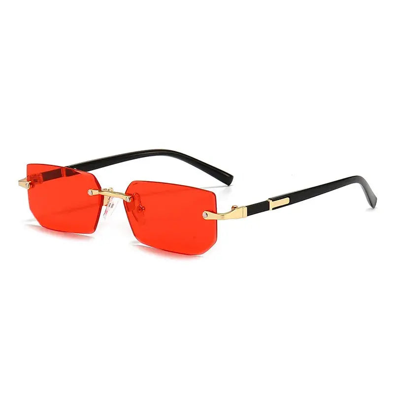 Lunettes de soleil sans monture Rectangle Mode Populaire Femmes Hommes Nuances Petites lunettes de soleil carrées pour femmes Homme Été Voyage classe garçon chic à Prix attractif - Soldes-ShopOnline