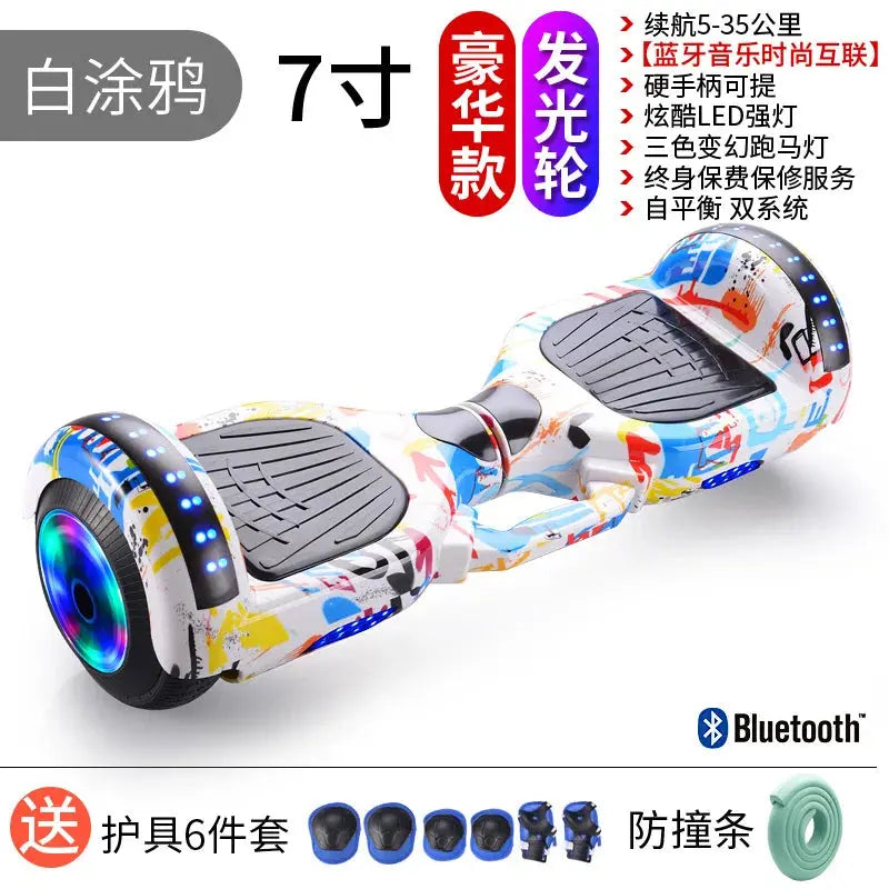 Hoverboard auto-équilibrant de 7 pouces avec Bluetooth et lumières colorées Scooter auto-équilibrant pour enfants - Soldes-ShopOnline