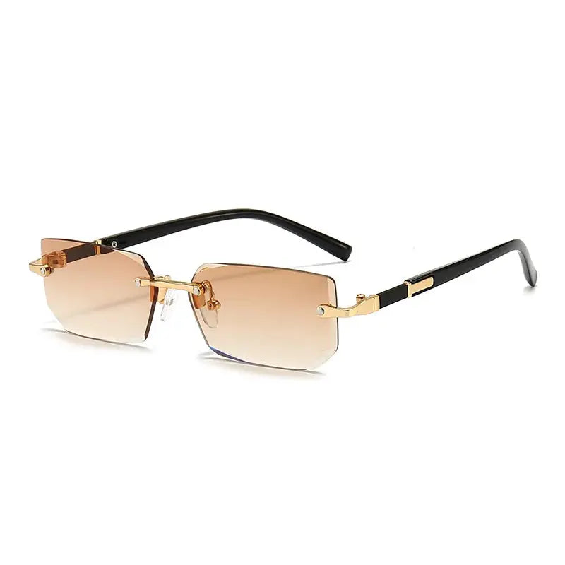 Lunettes de soleil sans monture Rectangle Mode Populaire Femmes Hommes Nuances Petites lunettes de soleil carrées pour femmes Homme Été Voyage classe garçon chic à Prix attractif - Soldes-ShopOnline