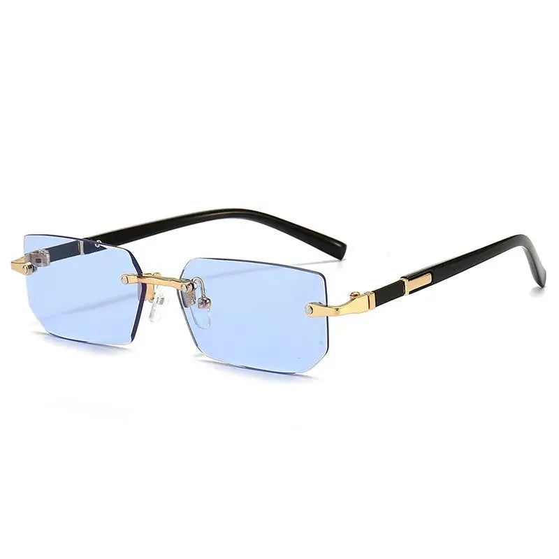 Lunettes de soleil sans monture Rectangle Mode Populaire Femmes Hommes Nuances Petites lunettes de soleil carrées pour femmes Homme Été Voyage classe garçon chic à Prix attractif - Soldes-ShopOnline
