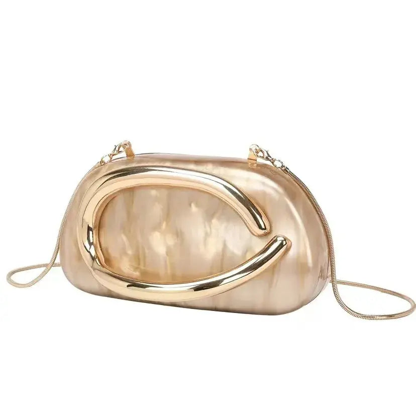 Sac d'embrayage de luxe en acrylique avec fermeture en métal doré Sac à bandoulière de mariage pour femmes Sac à main à bandoulière de soirée élégant chics - Soldes-ShopOnline