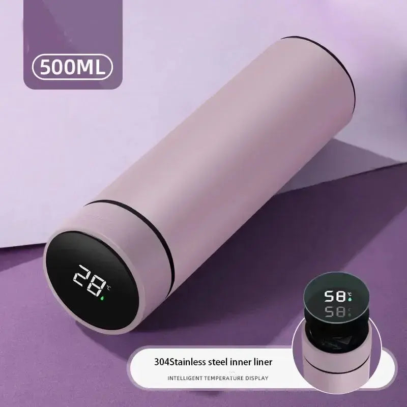 Bouteille thermos en acier inoxydable de 500 ml avec affichage numérique de la température LED Coupe de mesure de la température intelligente Flacon à vide pour Femme / Homme - Soldes-ShopOnline