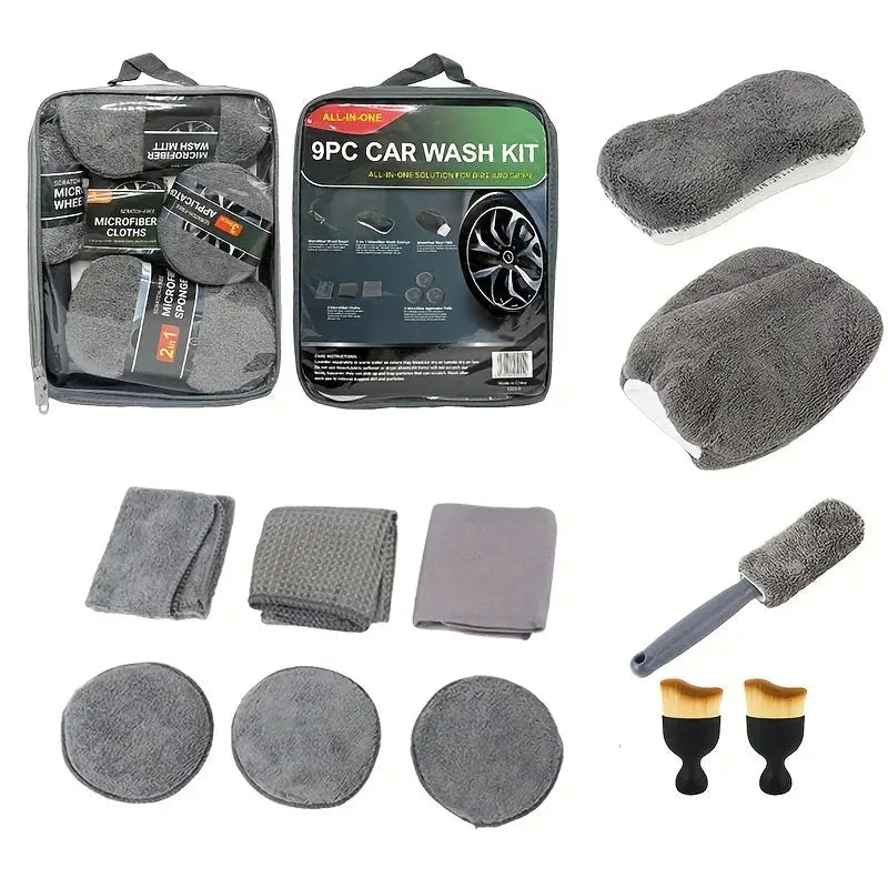 11pcs Kit de nettoyage de voiture en microfibre Brosse à pneus Tampons d'élimination des rayures Éponges de détail Nettoyage intérieur Essentiels Outils de nettoyage detailling car à Prix Discount - Soldes-ShopOnline