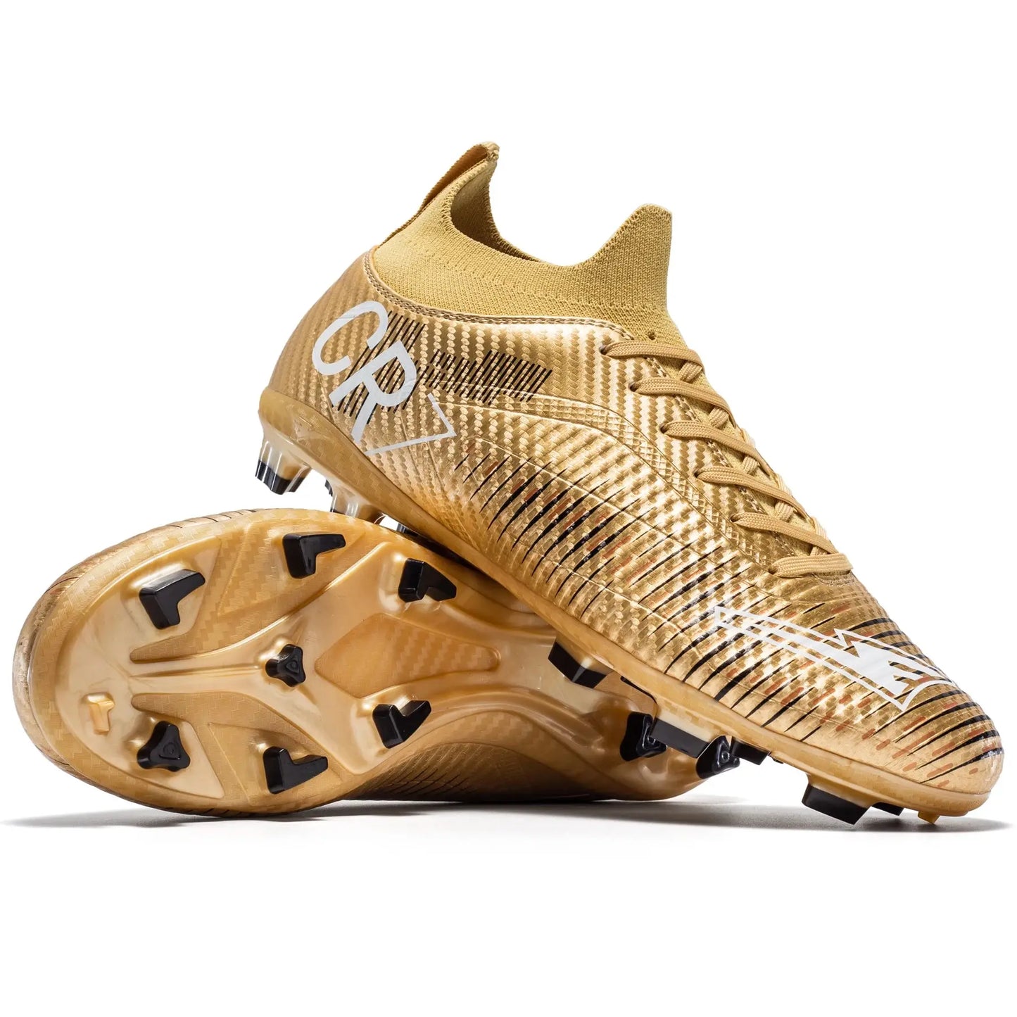 Unisex Soccer Shoes High-Tops Lace-Up Non-Slip Spikes Outdoor Sports Athletic Football Cleats for Professional Training Sneaker Soldes-ShopOnline
