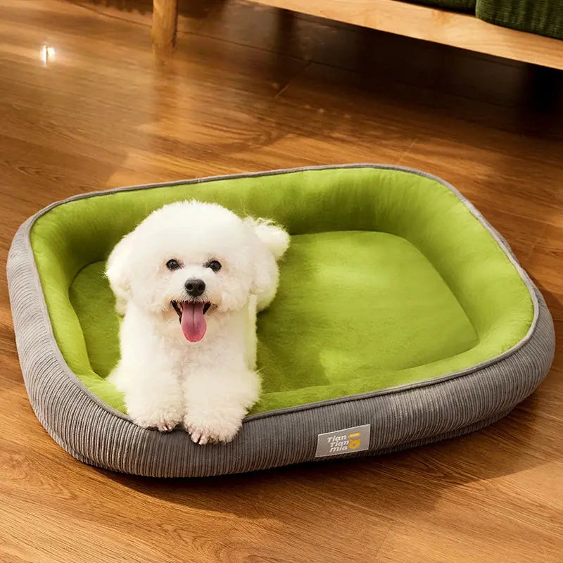 Lit pour Chien lavable détachable toutes saisons pour petits/moyens chiens - Tapis de coussin de canapé thermique pour animaux de compagnie d'hiver avec housse amovible - Soldes-ShopOnline