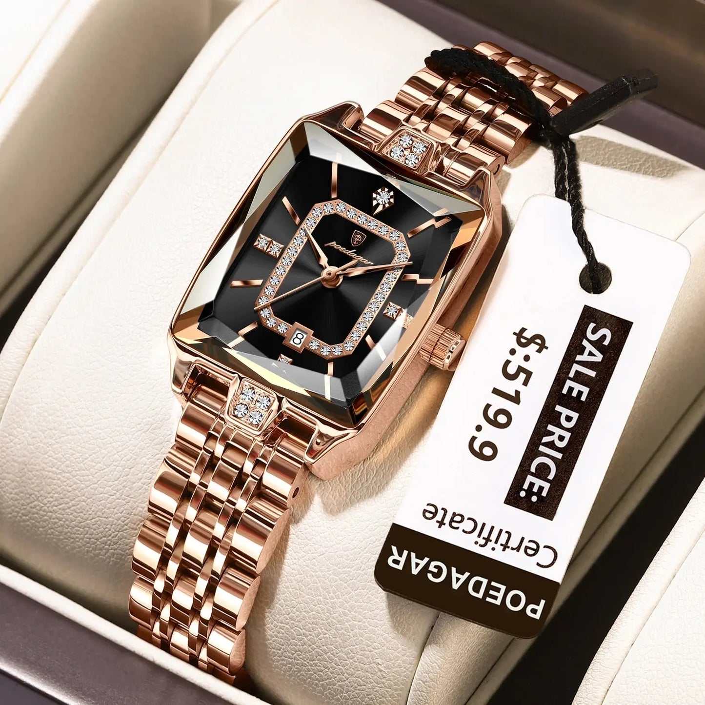 POEDAGAR Montres de Luxe Femme élégantes Classes Chics Filles Or idée de Cadeau à Prix Discount - Soldes-ShopOnline