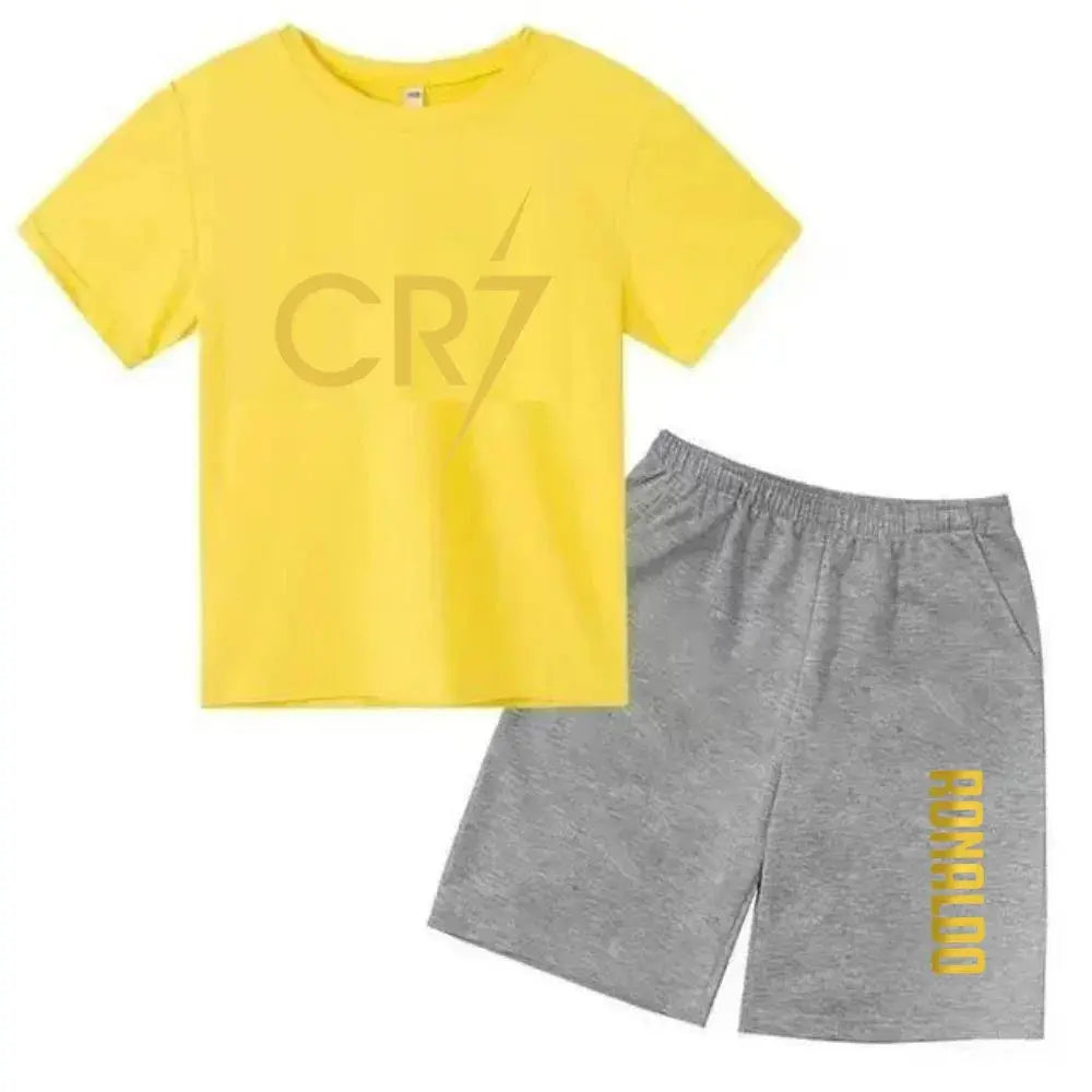 CR7 Imprimé Manches Courtes Enfants Ensemble Casual Mode t-shirt et Short 2pcs Set Kid Garçons Filles Sports Tshirts Set Tenues ensemble CR7 à Prix Discount - Soldes-ShopOnline