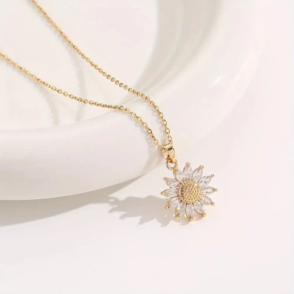 Ensemble cadeau élégant de collier de tournesol - Célébrez l'amour, la loyauté Collier pour Femme - Soldes-ShopOnline