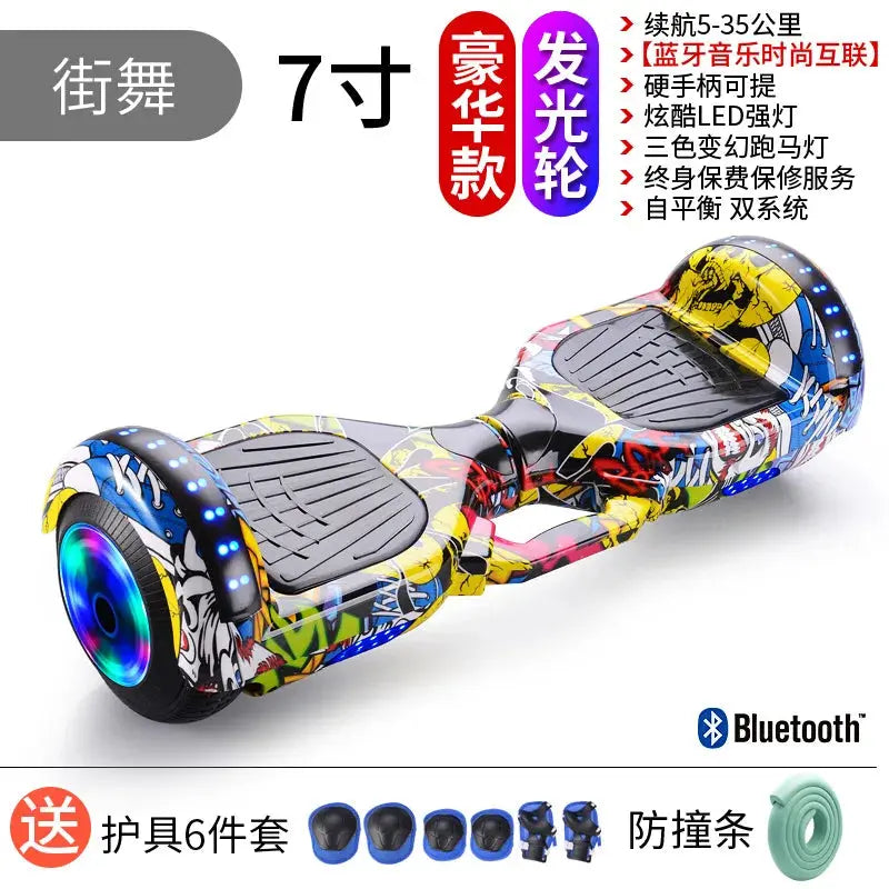 Hoverboard auto-équilibrant de 7 pouces avec Bluetooth et lumières colorées Scooter auto-équilibrant pour enfants - Soldes-ShopOnline