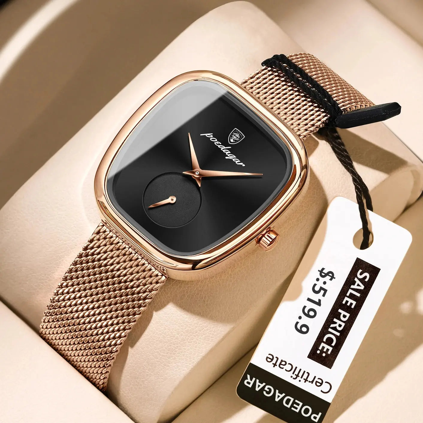POEDAGAR Montres de Luxe Femme avec bracelet disgn chic classe Filles Femmes idée de cadeau à Prix Discount - Soldes-ShopOnline