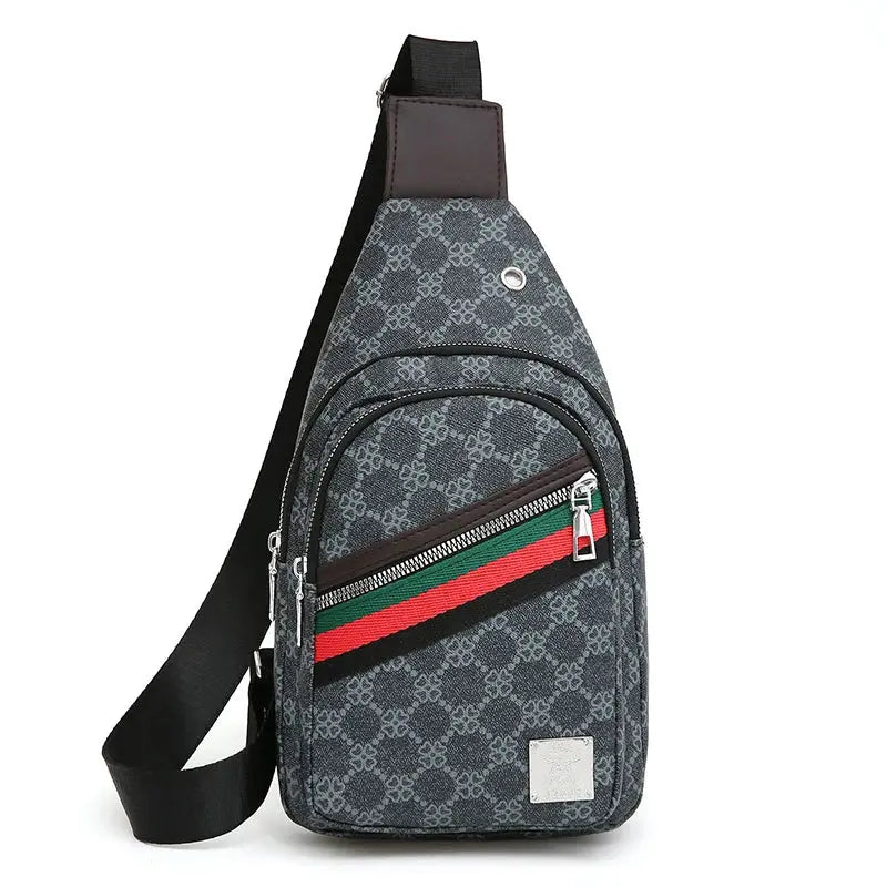 Sac de messager sac à bandoulières multifonction pour hommes Sacs de poitrine en tissu à bandoulière Sac à main décontracté avec trou pour écouteurs - Soldes-ShopOnline