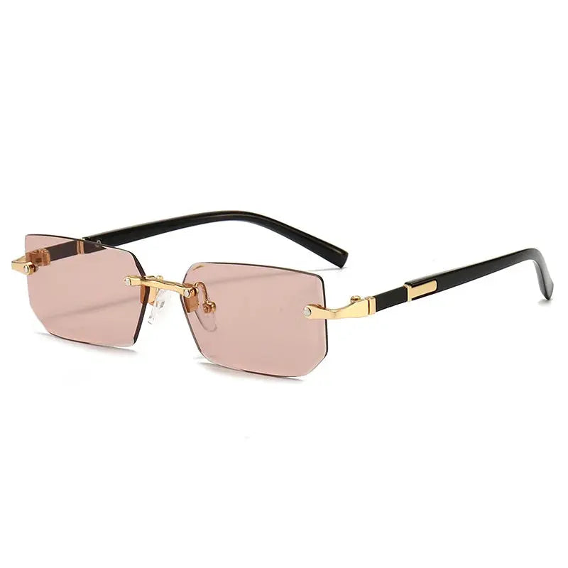 Lunettes de soleil sans monture Rectangle Mode Populaire Femmes Hommes Nuances Petites lunettes de soleil carrées pour femmes Homme Été Voyage classe garçon chic à Prix attractif - Soldes-ShopOnline