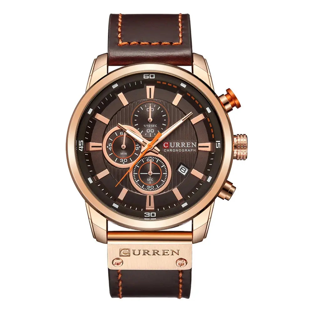 CURREN Fashion Date Quartz Hommes Montres Top Marque Luxe Homme Horloge Chronographe Sport Hommes Montre-Bracelet Homme Curren Garçon - Soldes-ShopOnline