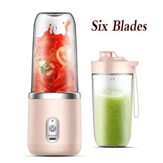 Robots Mixeur Mélangeurs de jus de fruits portables Blender Mini bouteille électrique personnelle d'été USB 6 lames presse-agrumes machine à tasse pour la cuisine blender à smoothie a Prix Discount Soldes-ShopOnline