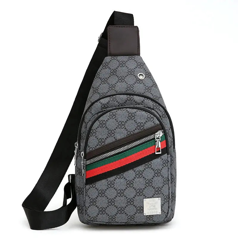 Sac de messager sac à bandoulières multifonction pour hommes Sacs de poitrine en tissu à bandoulière Sac à main décontracté avec trou pour écouteurs - Soldes-ShopOnline