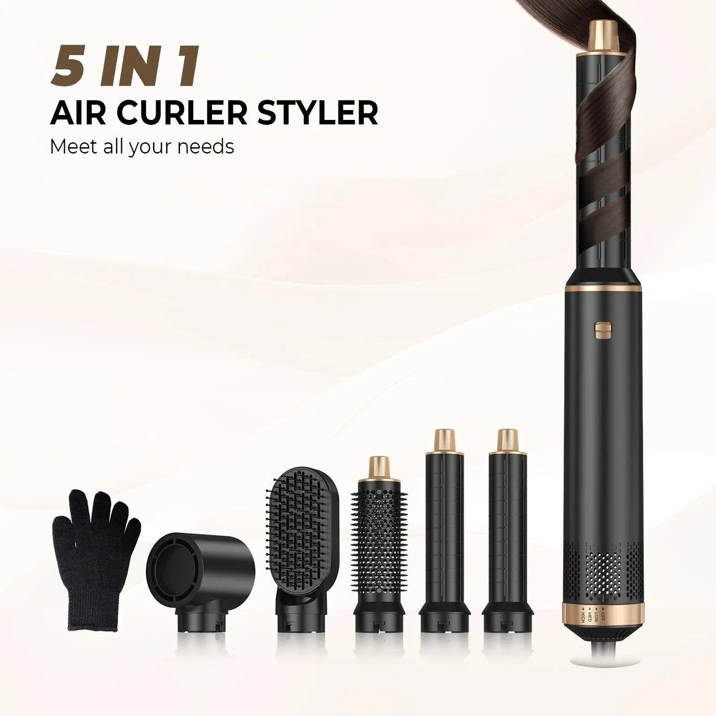 Sèche-cheveux 5 en 1 Peigne électrique Lisseur à ions négatifs Peigne Fer à friser Brosse chauffante multifonctionnelle détachable Sèche-cheveux - Soldes-ShopOnline