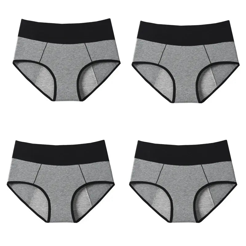 4Pcs Culottes pour femmes Taille haute Culottes menstruels étanches Élargie pour Fille/Femme Coton physiologique Plus Size Slips féminins à Prix Discount 4PCS - Soldes-ShopOnline