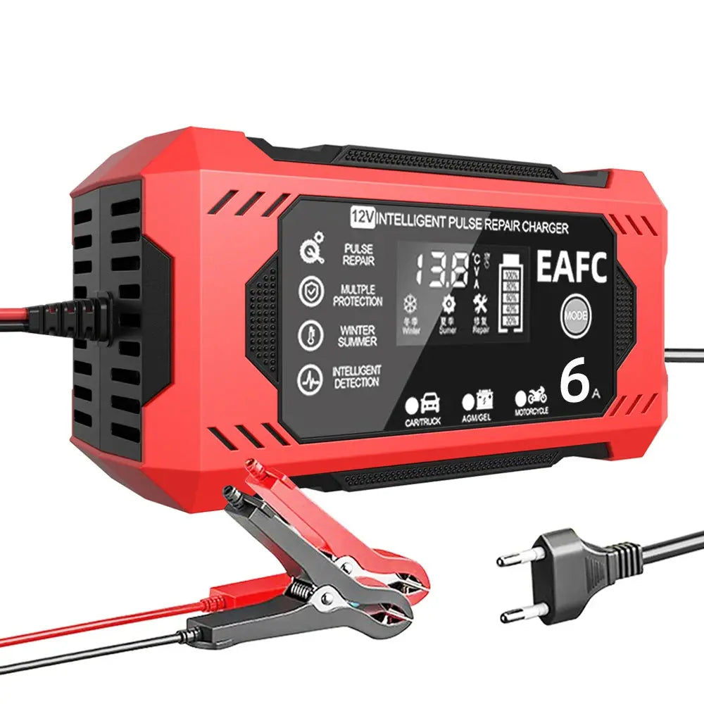 Chargeur de batterie de voiture 12V 6A Intelligent Rapide Chargeur de batterie 12V universelle pour moto quad scooter voiture camion à Prix Discount - Soldes-ShopOnline