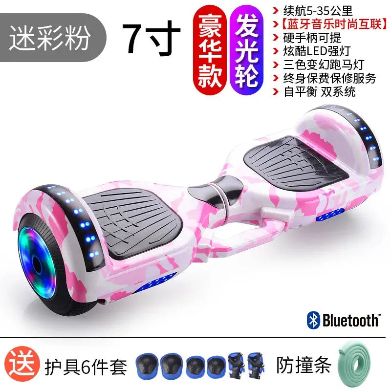 Hoverboard auto-équilibrant de 7 pouces avec Bluetooth et lumières colorées Scooter auto-équilibrant pour enfants - Soldes-ShopOnline