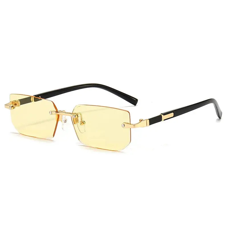 Lunettes de soleil sans monture Rectangle Mode Populaire Femmes Hommes Nuances Petites lunettes de soleil carrées pour femmes Homme Été Voyage classe garçon chic à Prix attractif - Soldes-ShopOnline