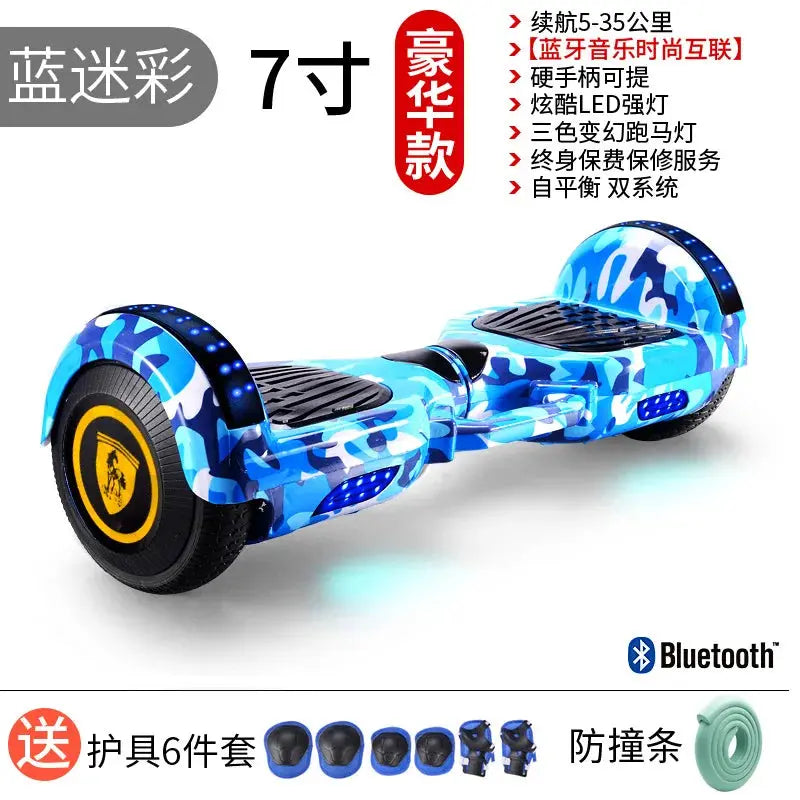 Hoverboard auto-équilibrant de 7 pouces avec Bluetooth et lumières colorées Scooter auto-équilibrant pour enfants - Soldes-ShopOnline