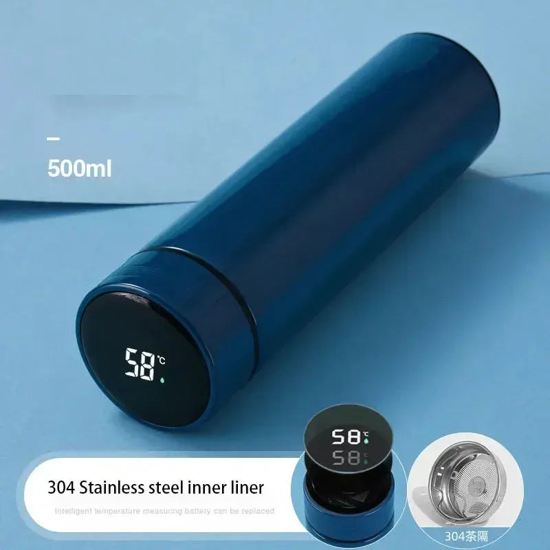 Bouteille thermos en acier inoxydable de 500 ml avec affichage numérique de la température LED Coupe de mesure de la température intelligente Flacon à vide pour Femme / Homme - Soldes-ShopOnline