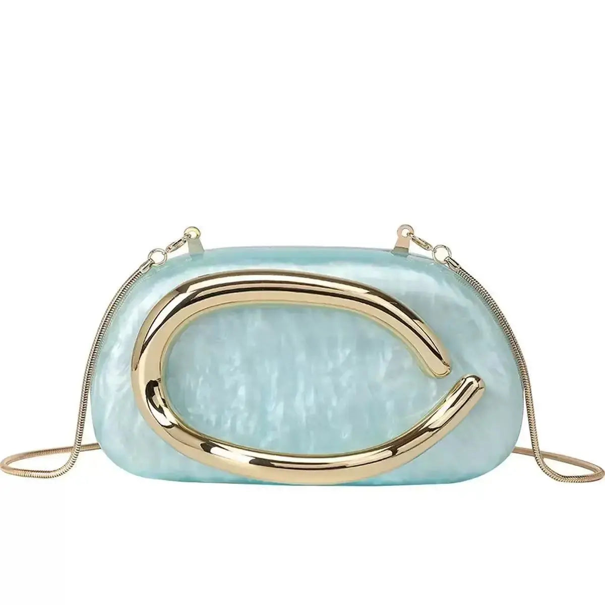 Sac d'embrayage de luxe en acrylique avec fermeture en métal doré Sac à bandoulière de mariage pour femmes Sac à main à bandoulière de soirée élégant chics - Soldes-ShopOnline
