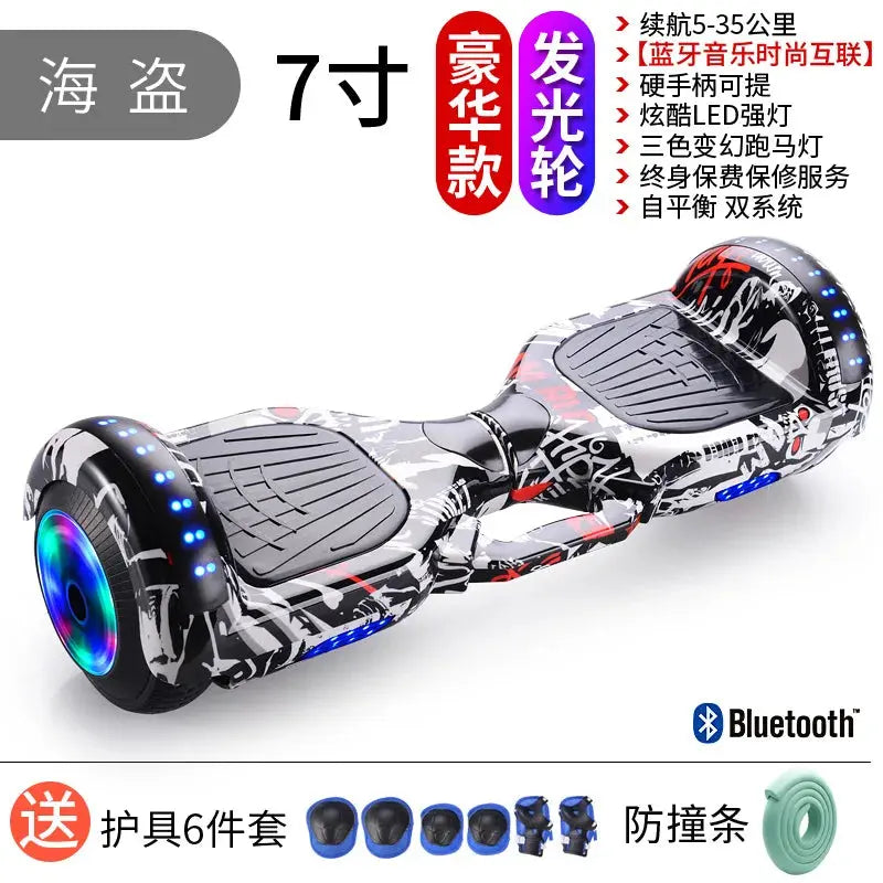 Hoverboard auto-équilibrant de 7 pouces avec Bluetooth et lumières colorées Scooter auto-équilibrant pour enfants - Soldes-ShopOnline