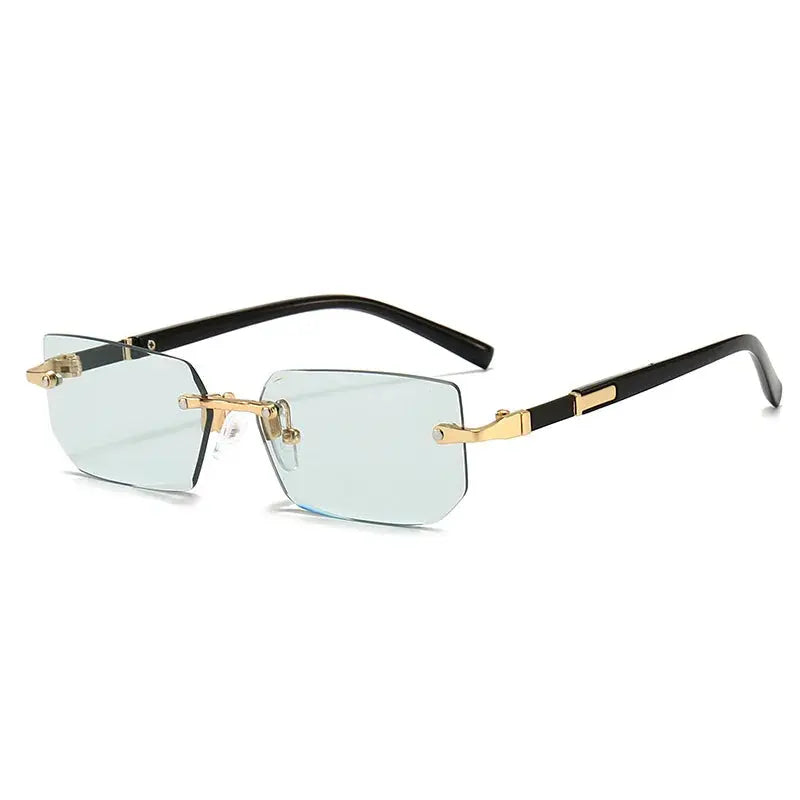 Lunettes de soleil sans monture Rectangle Mode Populaire Femmes Hommes Nuances Petites lunettes de soleil carrées pour femmes Homme Été Voyage classe garçon chic à Prix attractif - Soldes-ShopOnline