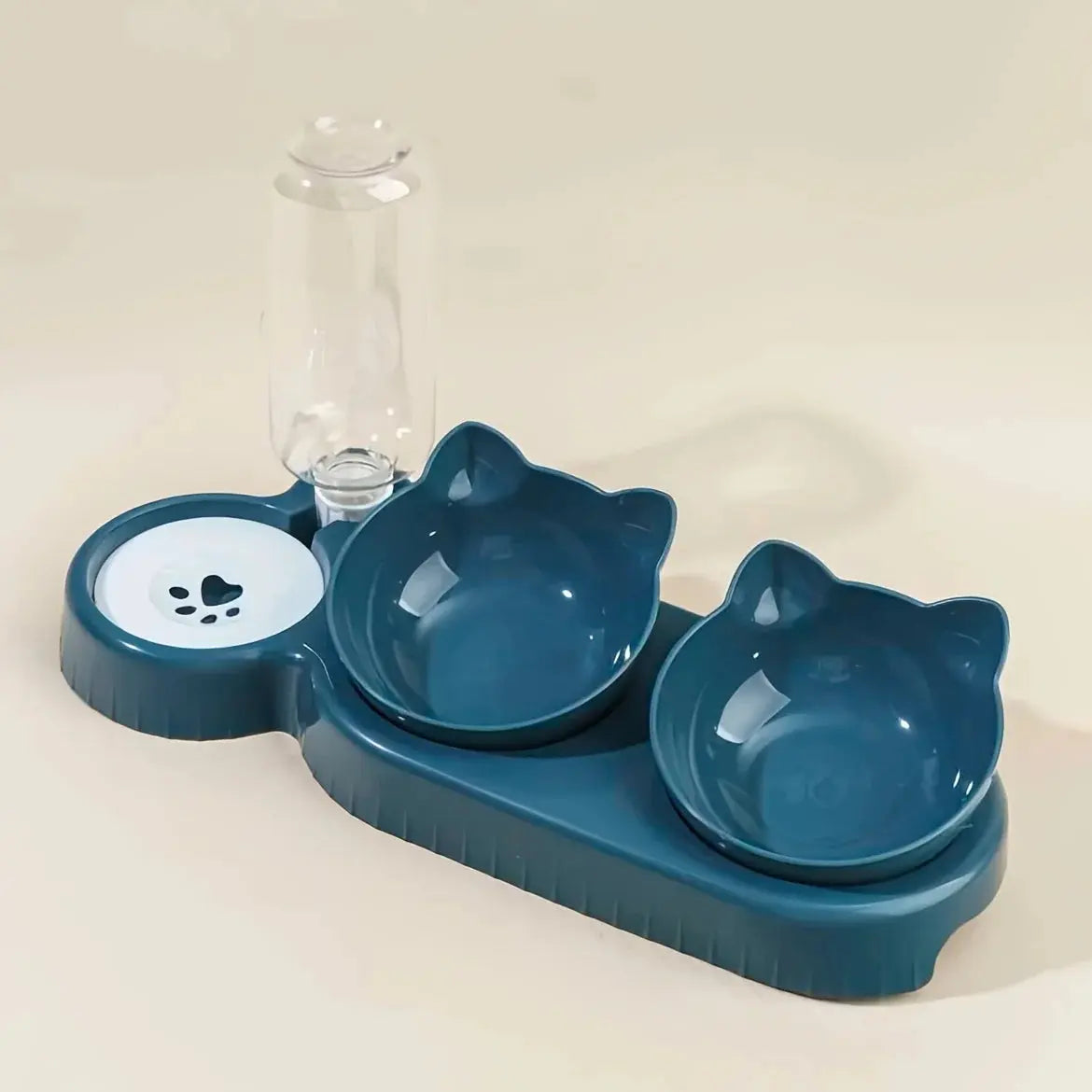 Gamelles pour Animaux De Compagnie Avec Mangeoire et Eau, Ensemble De Bols D'Eau Et De Nourriture pour chat Incliné 3 En 1 Avec Bouteille D'Eau Par Gravité Chiens & Chats - Soldes-ShopOnline