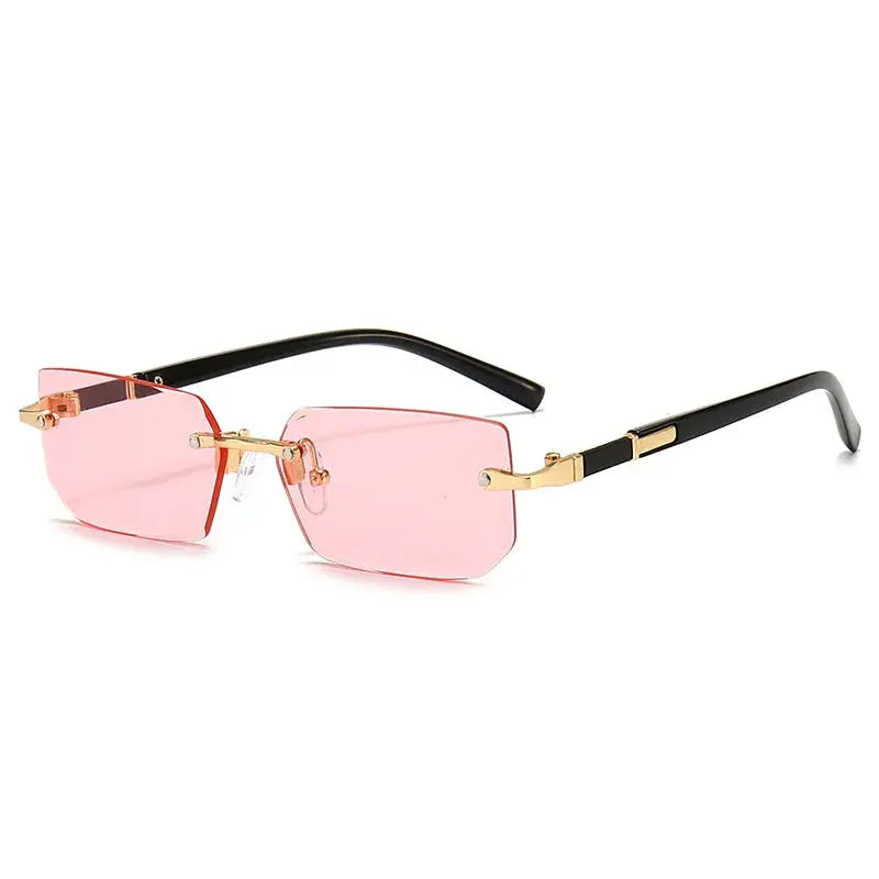 Lunettes de soleil sans monture Rectangle Mode Populaire Femmes Hommes Nuances Petites lunettes de soleil carrées pour femmes Homme Été Voyage classe garçon chic à Prix attractif - Soldes-ShopOnline