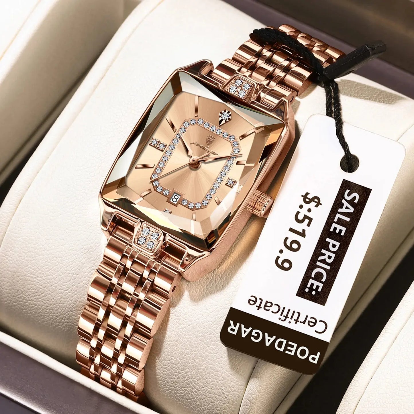 POEDAGAR Montres de Luxe Femme élégantes Classes Chics Filles Or idée de Cadeau à Prix Discount - Soldes-ShopOnline