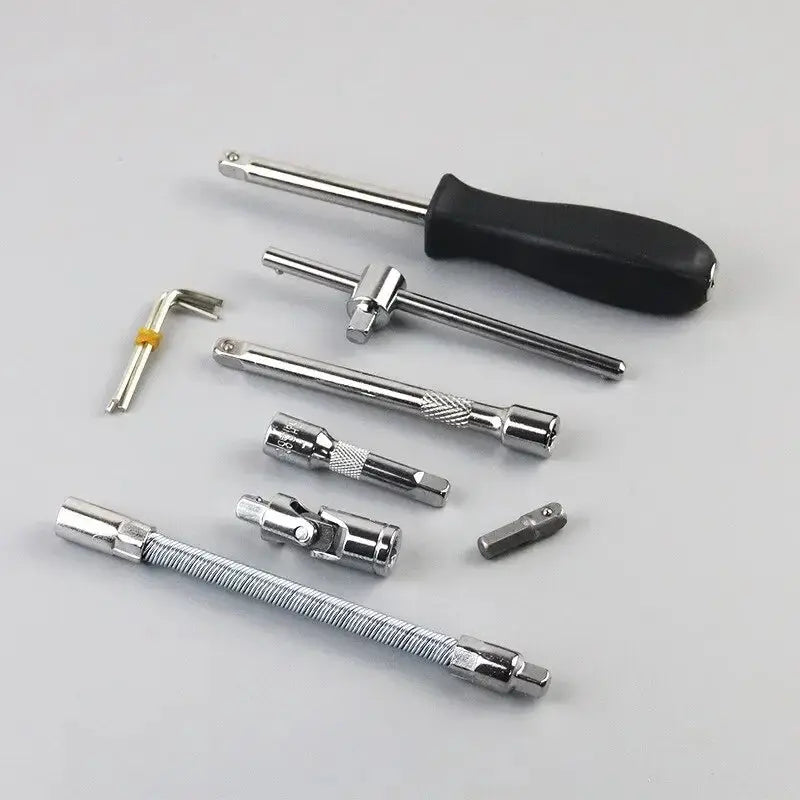 46pcs Kit d'outils de réparation de voiture Jeu de douilles 1/4 pouces Outil de réparation de voiture Clé dynam à cliquet Combo Ensemble de réparation automatique Outil de mécanique accessoire auto kit de secours à Prix Discount - Soldes-ShopOnline